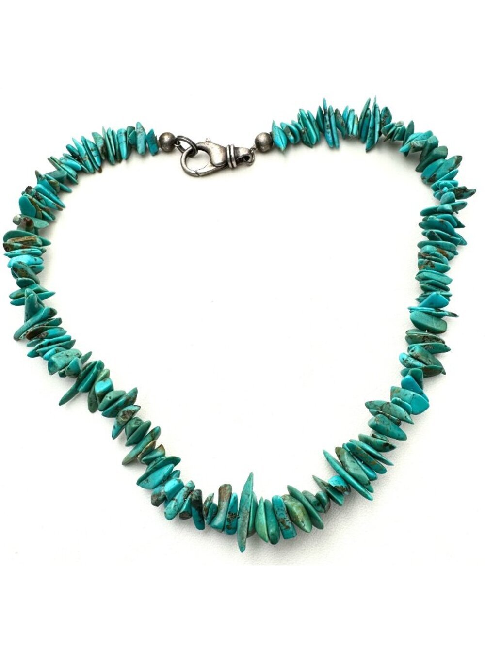 Southwest Necklace Sterling Silver Turquoise 16 Inch